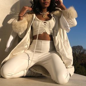 Fuzzy Crop top w/ties